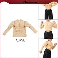 [Phenovo] Kids Muscle Shirt Costumes for Boy Casual Realistic 3D Fancy Dress Body Builder