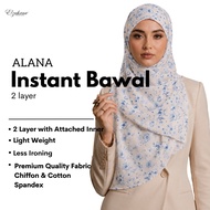 El Zahraa Alana Instant Bawal Printed (LF EDITION) with Inner [bawal 2 lapis]