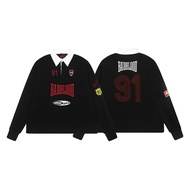 Badblood Autumn Winter Retro Embroidered Letter Rugby Sports Jersey polo Collar Loose Pullover Sweat