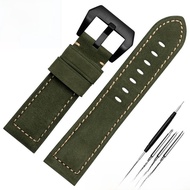 สายนาฬิกาหนังแท้แฮนด์เมดสำหรับ Panerai Luminor Marina PAM111 สำหรับผู้ชาย สายนาฬิกาหนังฟ็อกซ์วินเทจ 