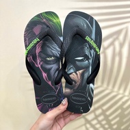 Havaianas Men's Slippers BLACK DEVIL FACE - From Brazil - Thu Huong - Natural rubber, anti-slip - Th