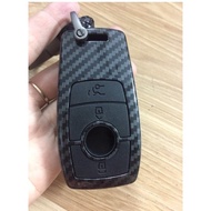 Ốp Chìa Khóa Carbon Mercedes E200.E250.E300-kèm móc khóa treo chắc chắn-Mộc Lan Phụ Kiện Xế Yêu