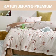KATUN Osaze Premium Japanese Cotton Bed Sheet Set Children's Motif Queen Size 160x200 King 180x200 E
