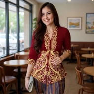 Beautiful Kebaya with Borneo Motif Embroidery, Stretch Kebaya, Viral Kebaya