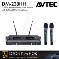 AVTEC DM-228HH Dual Ch. UHF Wireless Microphone System With 2 X Hand-Held Microphone (DM228HH)
