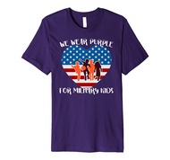 We Wear Purple for Military Kids Flag Month of Military Premium T-Shirt