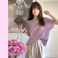 Issey Miyake Pleated Gentle Style Korean Top Design Sense Female Niche Fashion Fashionable Short Sle