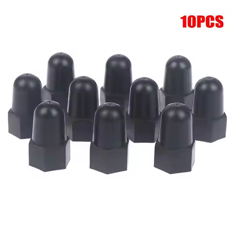 10PCS Black Lengthen Nut Cap Hexagonal Nut M6 M8 M10 M12 PE Plastic Nut Protection Caps Hex Screw Pr