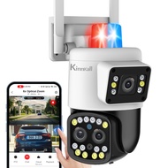 WiFi Outdoor Security Camera for Home, 6X Optical Zoom 360° PTZ Camera, 2.4G 2MP Wireless Surveillan