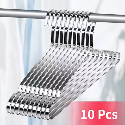 10Pcs 40cm 42cm 45cm Stainless Steel Clothes Hanger for Dresses T-Shirts Coat Sweater, Wardrobe Stor