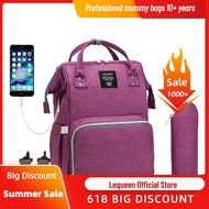 Lequeen USB Maternity Diaper Bag Large Capacity Baby Bag Travel Backpack Designer Nursing Bag for
