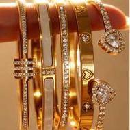 5pcs/Set Personalized Multi-Color Stainless Steel Bracelet & Bangle Set, Unique Design, Fashionable,