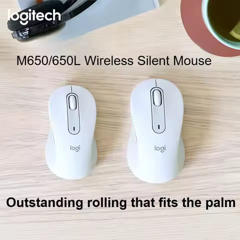 Logitech Signature M650 Silent Wireless Mouse, 90% Quieter Click, Optical Tracking for Office Home L