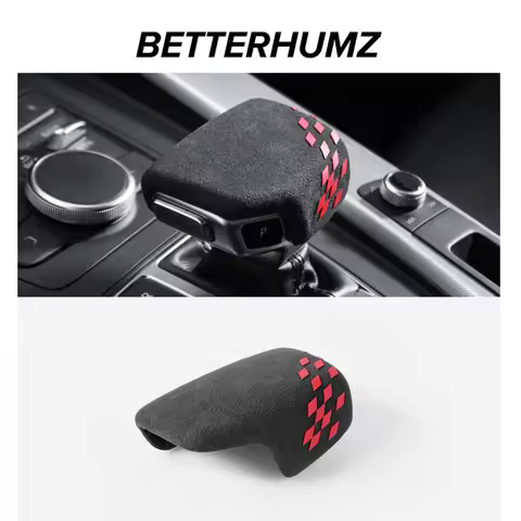 Betterhumz For Audi A4 B9 A5 Q5 FY Q7 4M Q8 Make of Alcantara Wrap Console Gear Shift Knob Trim Cove