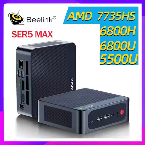 SER5 MAX AMD Ryzen R5 5500U R7 6800U 6800H 7735HS Beelink Mini PC Desktop Gaming Computer 16GB 24G 3