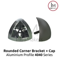 Aluminum Profile Rounded Corner Bracket With ABS Cap Profile 4040
