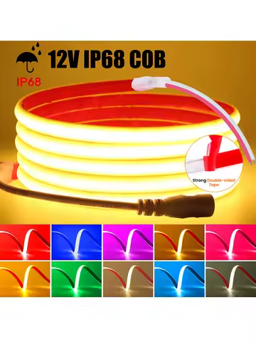 IP68 Waterproof COB LED Strip Light 12V 320LEDs/m Flexible LED Neon Tape for Outdoor Swimming Pool H