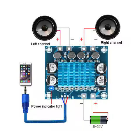 Pro 100dB Amplifier Board 30w+30w Digital Subwoofer Amplifier Module Audio Speaker Dual Channel Boar