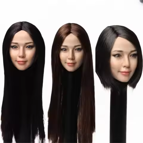 SUPER DUCK SDH010 1/6 Asian Girl Head Sculpt PVC Carved Model for 12'' Tbleague Phicen JIAOUL Female