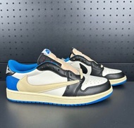 👟Travis Scott x Fragment Design x Jordan Air Jordan 1 Low OG SP 低帮 波鞋 白蓝黑