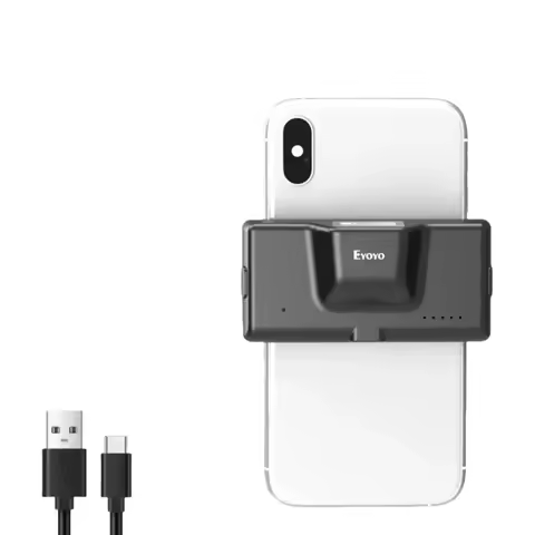 Eyoyo EY-022 2D Bluetooth Barcode Scanner Wireless Back Clip-on Phone Bar Code Scanner Adjustable fo