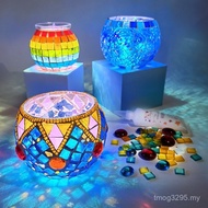 Handmade Glass Educational Toys Mosaic diy Glass Creative Home Vase Parent-Child Candle Holder Birth