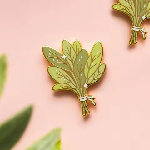 Bundle of Sage Enamel Pin | Houseplant Plant Witchy