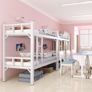 katil double decker queen bed frame Upper and lower bunk beds, double-decker wrought iron dormitories