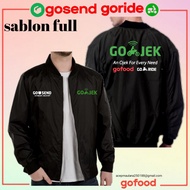 jaket bomber gojek food logo lama sablon