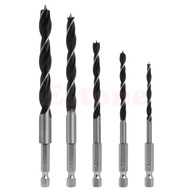 4mm 5mm 6mm 8mm 10mm 5pcs Quick Change Metal Tools 1/4" Hex Shank Wood HCS Drill Bit Set