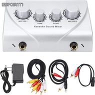IESPOIR1T1 Echo Mixer System, Dual Mic Inputs 2 Channel Digital Audio Mixer, Professional Amplifier 