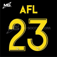OFFICIAL AFL LIGA M3 2023 YELLOW NAME NUMBERING