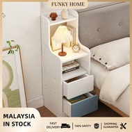 Funky Home-Narrow Bedside Drawer Small Storage Cabinet Wooden Side Table Bedroom Storage Cabinet