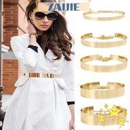 ZAIJIE24 Gold Silver Mirror Waistband, Fashion Women Metal Designer Belt,  Luxury Adjustable Dress Decoration Dress Bling Waistband
