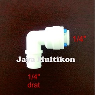 RO Male Elbow Fitting thread 1/ 4" x tube 1/ 4"