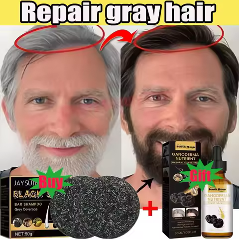 Magic White Hair to Black Shampoo Dye Soap Natural Color Soap Restore Gray Beard Cover Gray Hair Dye