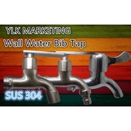 YLK Stainless Steel SUS304 Kitchen & Bathroom Sink Faucet Wall Bib Water Tap /Washing Machine Bib Ta