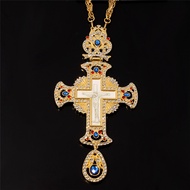 192*87mm Big Size Religious Necklace For Women Man Long Pendant pectoral cross orthodox Jesus crucif