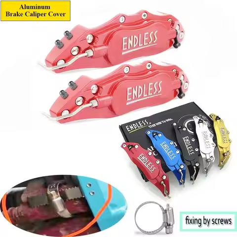 Universal Fixing By Screws Aluminum Brake Caliper Cover 2 Pcs 3D Endless Wheel Modification Decorati