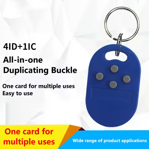 1Pcs RFID multiple key fob 5 in 1 125khz T5577 EM ID writable IC 13.56Mhz 1k S50 UID changeable key 