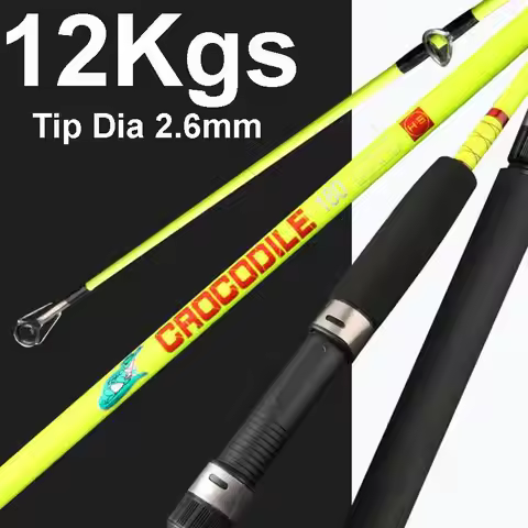 ZZ38 1m 1.2m 1.5m 1.8m 2.1m 2.4m Snakehead Large Fish Glassfiber Fishing Rod Tip 2.6mm Bait 100-500g