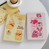  Cartoon Winnie the Pooh Pilot iPad case cover for iPad mini 1/2/3/4/5/6 Air 1/2/3/4 iPad pro 9.7" 10.2" 10.5"  11" iPad 2017/2018 iPad2/3/4 Cartoon Full Protected case