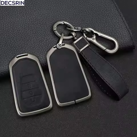 3 Buttons Alloy+Leather Car Key Case Shell Fob for ISUZU Dmax D-max Mux 2021 2022+ D-max MU-X 3.0 Mu