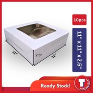 10pcs - Kotak Kuih Lapis / White Window cake box 6 / 7 / 8 / 9 / 10 / 11x11x 2.5inch