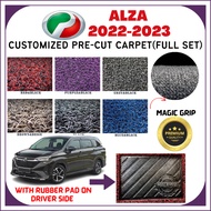 NEW PERODUA ALZA 2022-2023 CUSTOMIZED 16MM CAR CARPET COIL MAT FLOOR MAT PREMIUM QUALITY MAGIC GRIP 