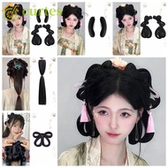 CURTES Ancient Hanfu Wig, Princess Chinese Style Hanfu Wig Headband, Cute Soft Photography Traditional Headdress Hanfu Cosplay HairPieces Girls