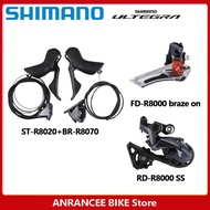 Shimano Ultegra คันเกียร์ R8020ติดแบน Penjepit REM ดิสไฮดรอลิก R8000จักรยานเสือหมอบ2X11สปีดชุดเปลี่ย