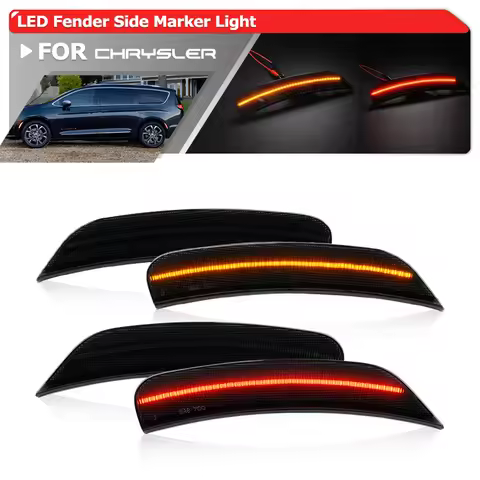 4PCs F&R Euro Smoked Upgraded Replacement Led Fender Side Marker Lamp For Chrysler Voyager 6th Gen 2