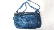 Bottega Veneta Vintage - Intrecciato Patent Leather Shoulder Bag - Blue - Leather Handbag - Luxury H
