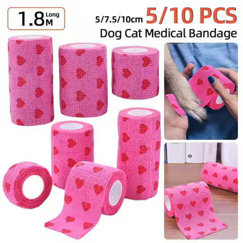 2/5/10Pcs Self-adhesive Elastic Bandage for Pet Dog Cat Leg Cover Protector Strap Medical Bandage No